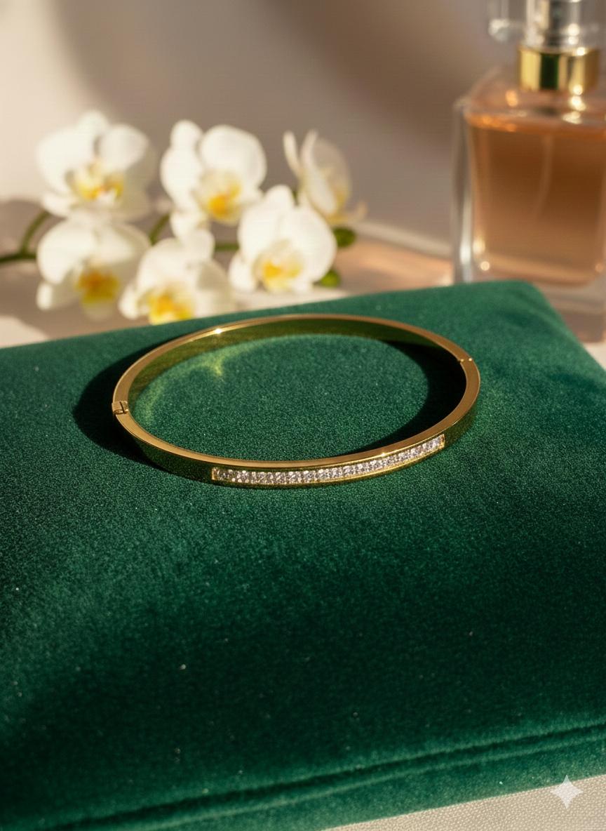 Golden Grace Crystal Bangle ✨
