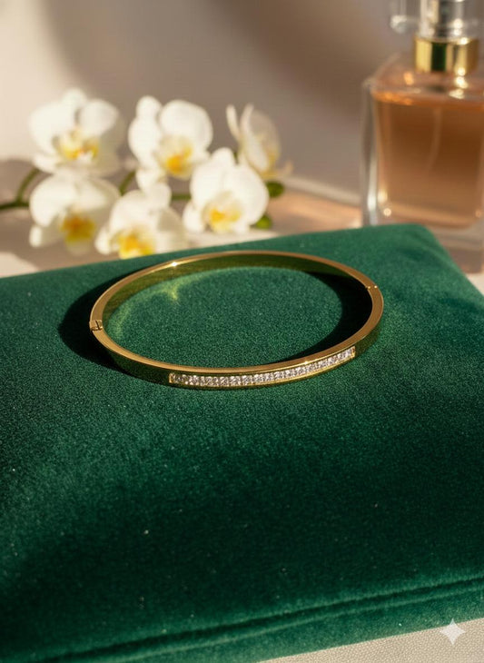 Golden Grace Crystal Bangle ✨